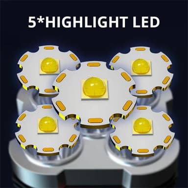 Lommelykt IPX4 vanntett 5 LED høy lysstyrke COB-lampe 800mAh litiumbatteri