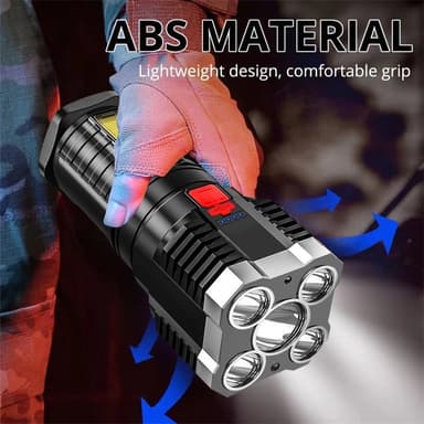 Lommelykt IPX4 vanntett 5 LED høy lysstyrke COB-lampe 800mAh litiumbatteri