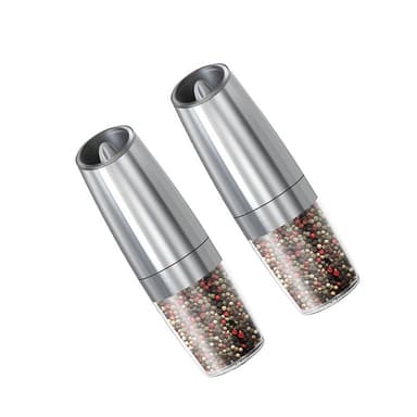 Automatisk gravity elektrisk pepperkvern sett med 2