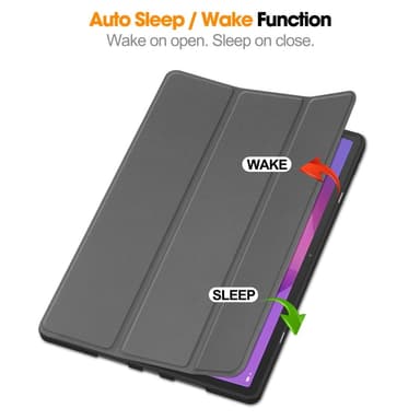 For Lenovo Idea Tab Pro Case Tri-Fold stativdeksel med penneholder - Grå