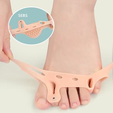 2 par tåseparator Hallux Valgus beskyttelse forfotputer Beige