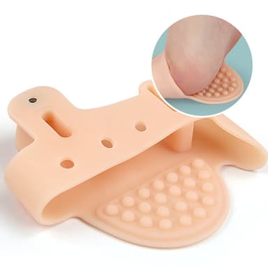 2 par tåseparator Hallux Valgus beskyttelse forfotputer Beige