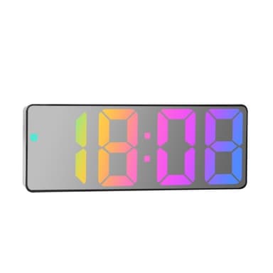 LED Klokke Elektronisk Digital Vekkerklokke Fargerik 12/24H - Style D