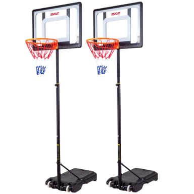 Prosport 2x Basketballkurv med stativ for Barn 1,6-2,1m