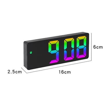 LED Klokke Elektronisk Digital Vekkerklokke Fargerik 12/24H - Style D