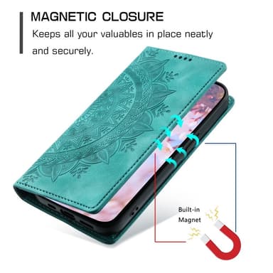 For Samsung Galaxy S25 Lommebok Deksel Shell Mandala Blomstermønster