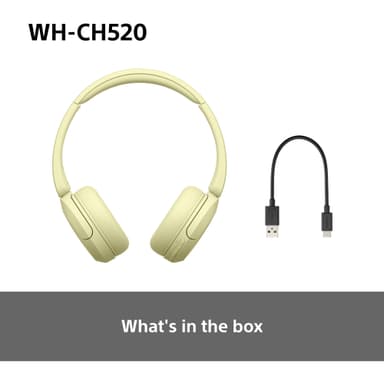 Sony WH-CH520 trådløse hodetelefoner (gul)