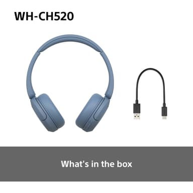 Sony WH-CH520 trådløse on-ear hodetelefoner (blå)