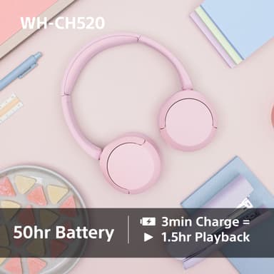 Sony WH-CH520 trådløse on-ear hodetelefoner (sort)