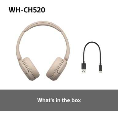 Sony WH-CH520 trådløse on-ear hodetelefoner (beige)