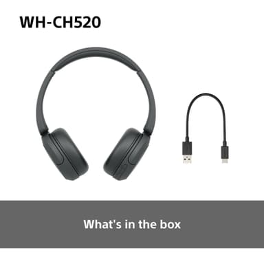 Sony WH-CH520 trådløse on-ear hodetelefoner (sort)