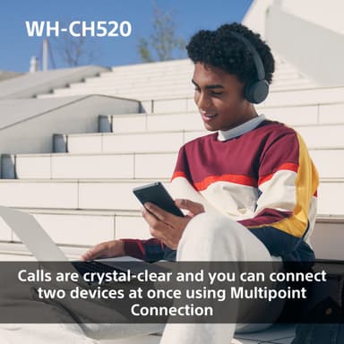 Sony WH-CH520 trådløse on-ear hodetelefoner (sort)