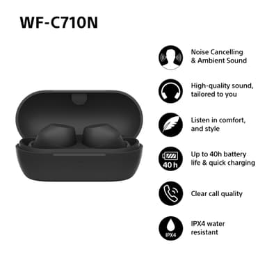 Sony WF-C710N helt trådløse in-ear hodetelefoner (sort)