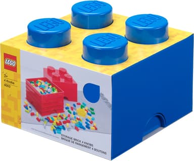 Play LEGO oppbevaringsboks (4 knotter, dyp blå)