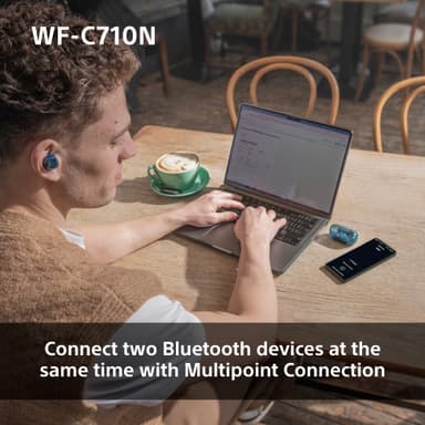 Sony WF-C710N helt trådløse in-ear hodetelefoner (glassblå)