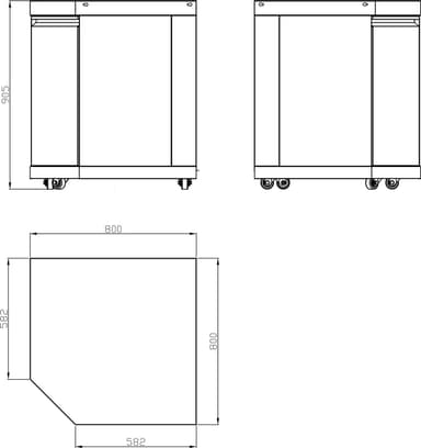 Myoutdoorkitchen - Hjørnemodul 90° - Large