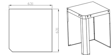 Myoutdoorkitchen - Hjørnemodul 90°