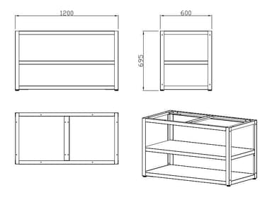 Nordic Line Svart - Utekjøkken Grunnmodul 120 cm (2 moduler)