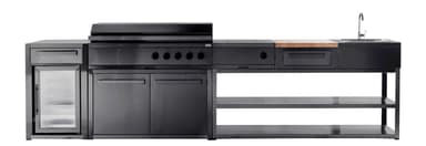 Nordic Line Svart - Utekjøkken Grunnmodul med dør 120 cm (2 moduler)
