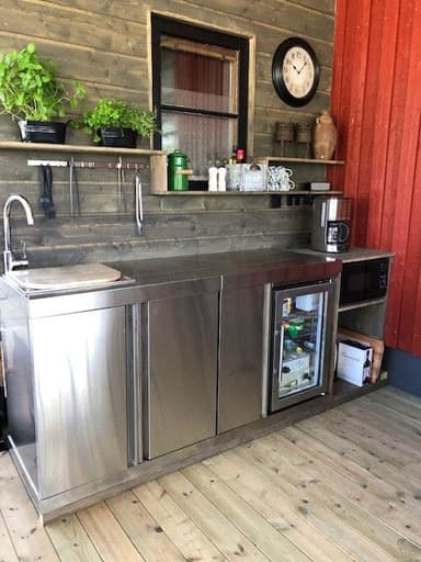 Myoutdoorkitchen - Modul med kjøleskap og oppbevaringsskap