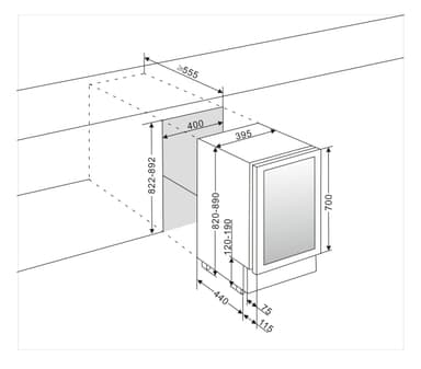 Innbyggbart ølskap / drikkekjøler rustfri - BeerServer 40 Stainless