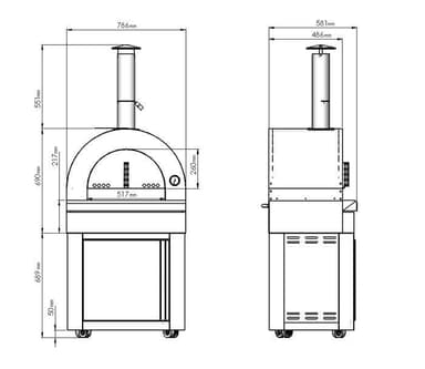 Myoutdoorkitchen - Modul vedfyrt pizzaovn - Naples