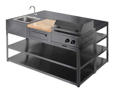 Nordic Line Svart - Udekøkken Grunnmodul 180 cm (3 moduler)