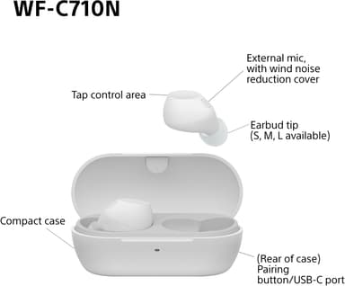 Sony WF-C710N helt trådløse in-ear hodetelefoner (hvit)