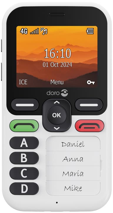 Doro Leva X10 mobiltelefon (hvit/sort)