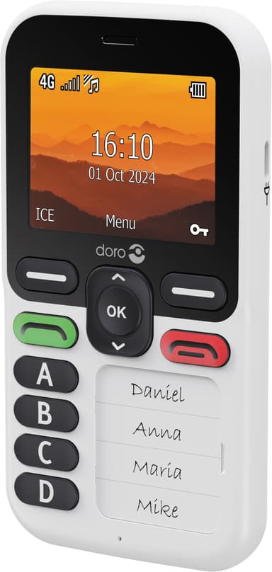Doro Leva X10 mobiltelefon (hvit/sort)