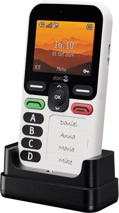 Doro Leva X10 mobiltelefon (hvit/sort)