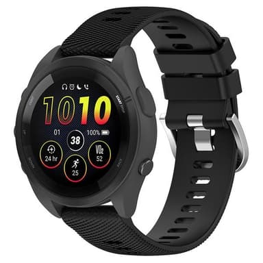 Silikonarmbånd til Garmin Forerunner 165 18 mm - Svart