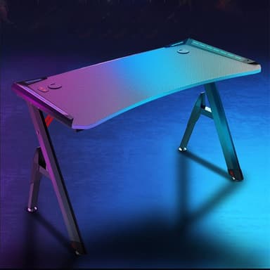 Gamingbord 140cm med RGB Belysning - Svart
