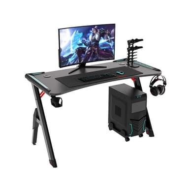 Gamingbord 140cm med RGB Belysning - Svart