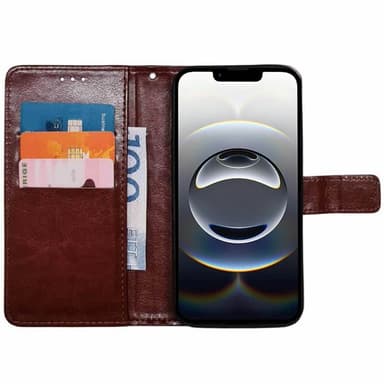 Lommebokdeksel 3-kort iPhone 16e - Brun