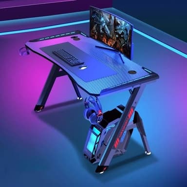Gamingbord 140cm med RGB Belysning - Svart
