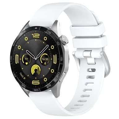 Silikonarmbånd 22 mm for Huawei Watch GT 4 46 mm - Hvit