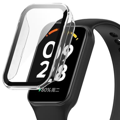Beskyttelsesdeksel med herdet film for Xiaomi Band 8 Active og Redmi Band 2 - Clear