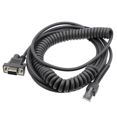 Strekkodeskannerkabel Spiral - RJ45 til RS232 til Honeywell / Zebra / Symbol 5m
