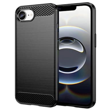 Børstet silikondeksel iPhone 16e - Sort