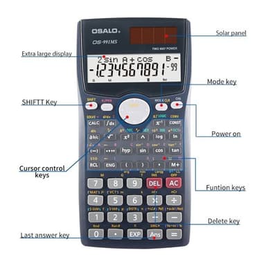 Multifunksjonell studentkalkulator med LCD-skjerm