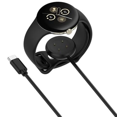 Ladekabel med USB-C og magnetisk kontakt for Fitbit Ace LTE og Google Pixel Watch