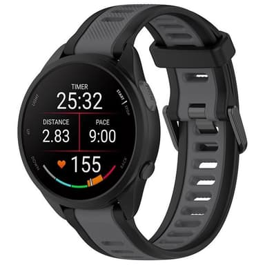 Silikonarmbånd til Garmin Forerunner 165 18 mm - Svart