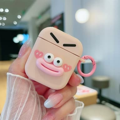 3D-emoji-etui for AirPods 1/2 - Rosa