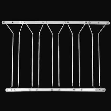 Glassholder / vinglassholder i rustfritt stål med 5 rader for hyllemontering