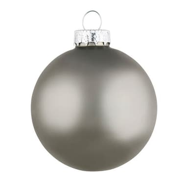 Julekuler i glass 8 cm 6-pakning - Sølv