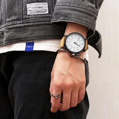 Armbåndsur Kunstlærbånd Hvit/Beige