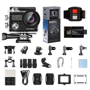 Akaso Brave 4 Actionkamera – 4K-video, 20 MP og Bildestabilisering