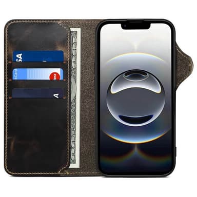Denior mobildeksel lær iPhone 16e - Svart