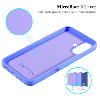 iPhone 16 silikondeksel Case Cover(Lilla)